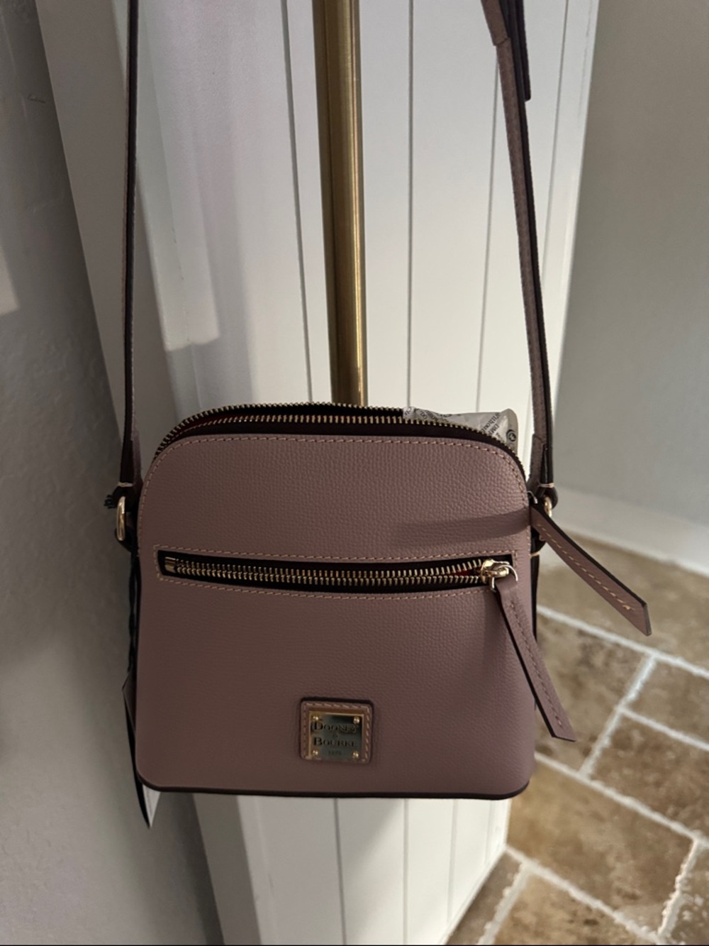 Dooney & Bourke Dusty Mauve Pebbled Leather Crossbody